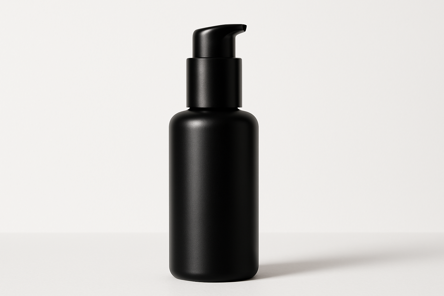 black skincare bottle